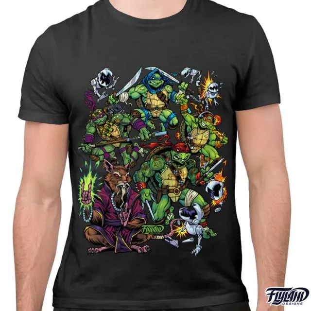FlylLand Designs TMNT Heroes Parody t-shirt bomull