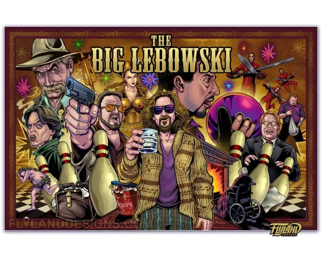 FlylLand Designs Big Lebowski Tribute konsttryck 11x17 signerad