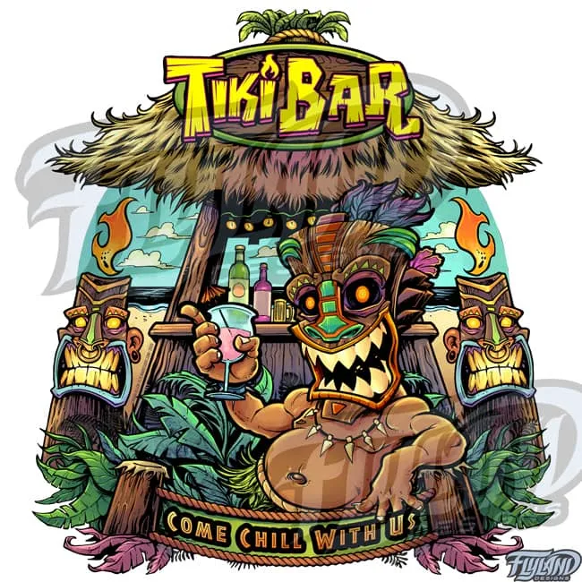 FlylLand Designs Tiki Bar Vinyldekal