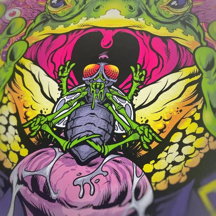 FlylLand Designs Frog Brigade screenprint poster 46x61 cm