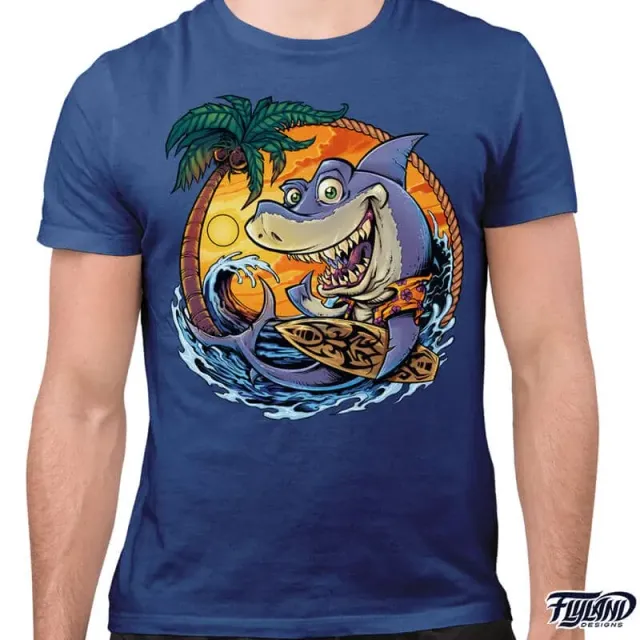 FlylLand Designs Shark and Surfboard t-shirt