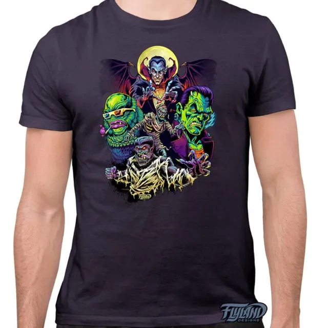 FlylLand Designs Monster Smash unisex T-shirt bomull