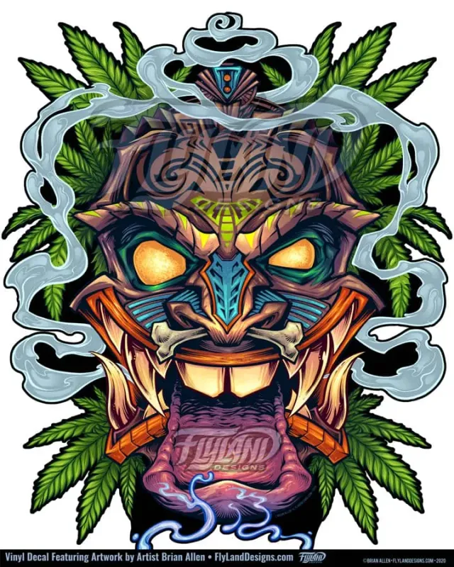 FlylLand Designs Tiki Head vinyldekal