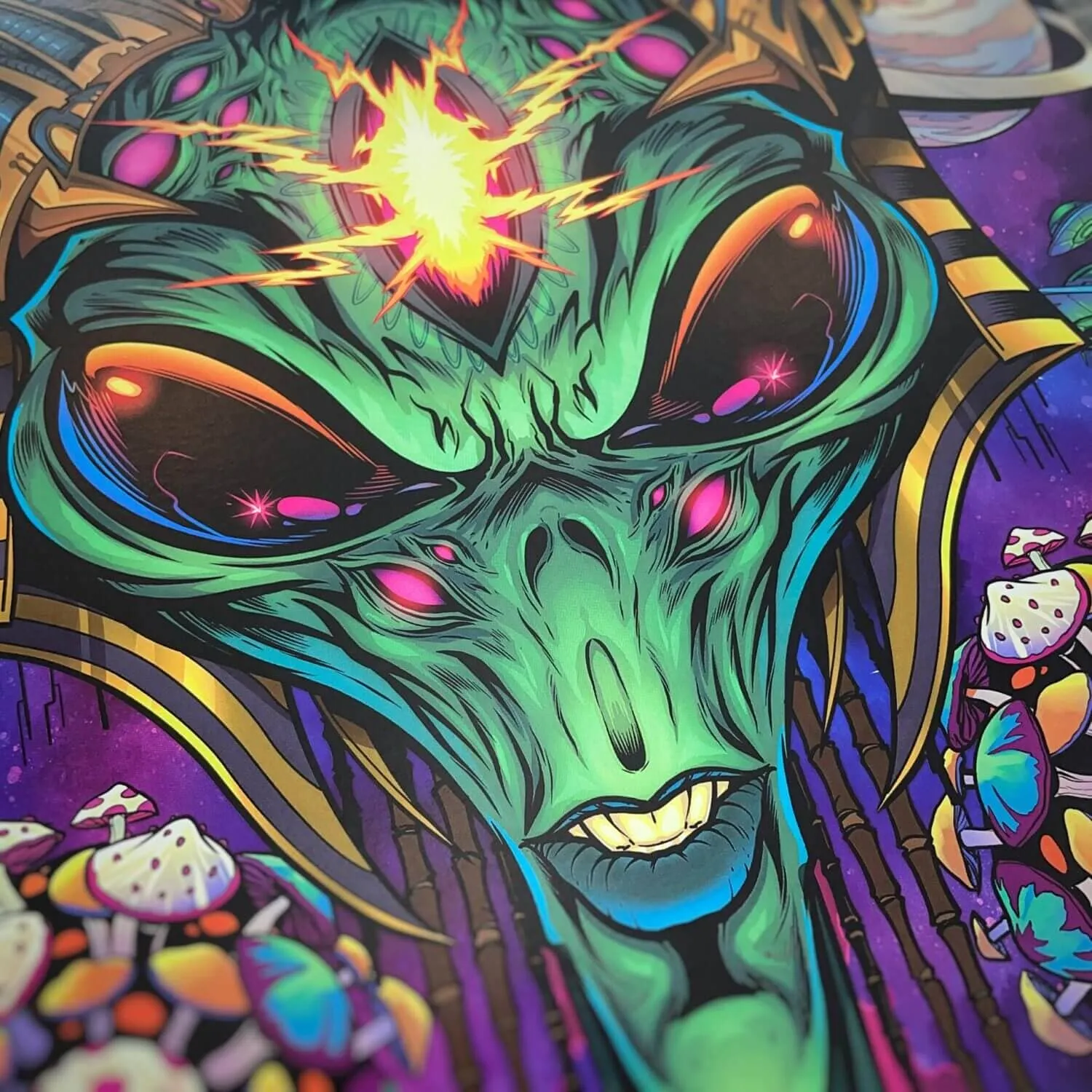 FlylLand Designs Alien Shroom Planet konsttryck 11×17 tum signerat