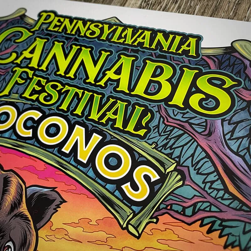 FlylLand Designs PA Cannafest 2023 poster 14x20 signerad