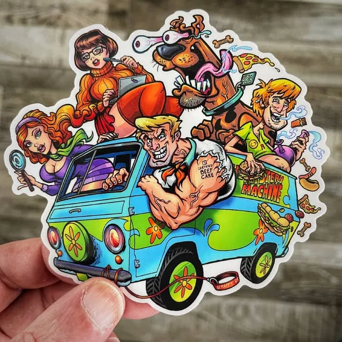 FlylLand Designs Mystery Gang klistermärke vinyl 10 cm