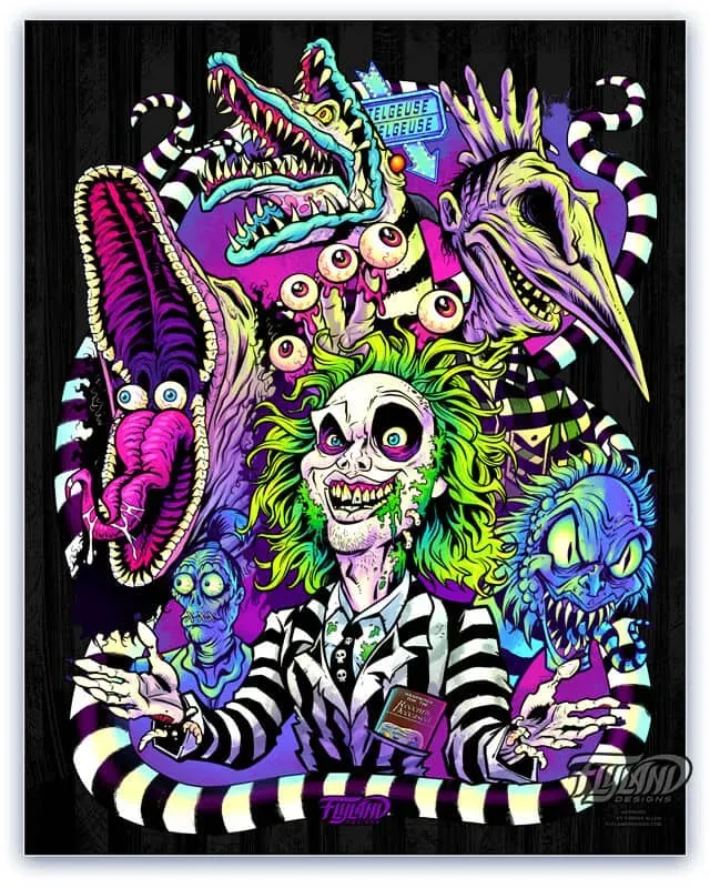 FlylLand Designs Beetlejuice Konsttryck 28x36 cm Signerat