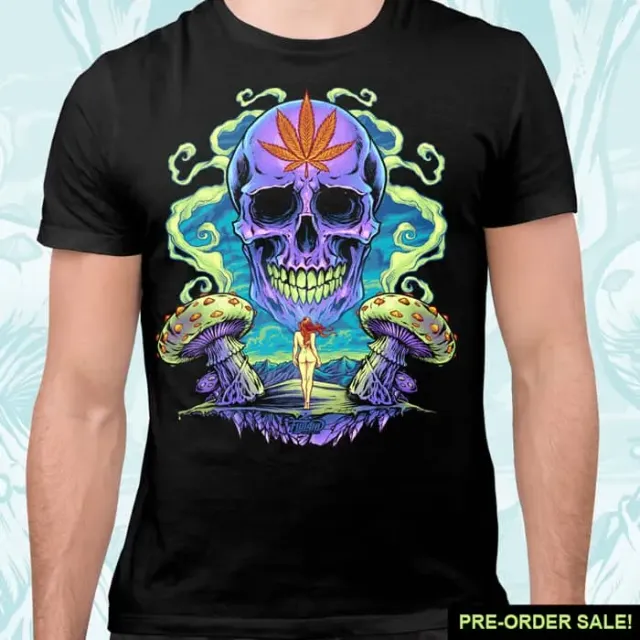 FlylLand Designs Purple Cannabis Skull t-shirt lila döskalle