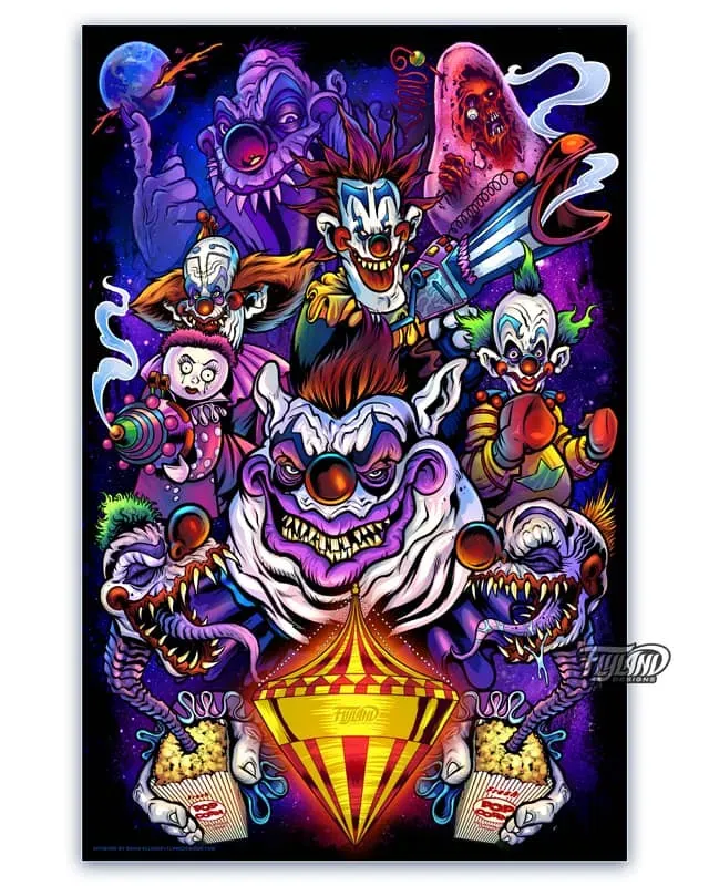 FlylLand Designs Killer Klowns konsttryck 28x43 cm