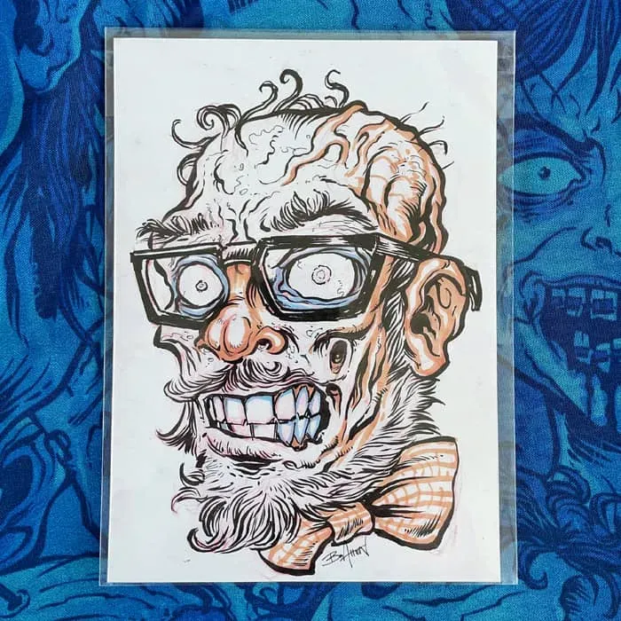 FlylLand Designs Zombie Nerd 2 bläckteckning 044 original