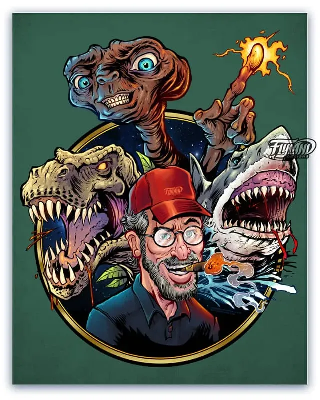 FlylLand Designs Steven Spielberg Tribute konsttryck signerad