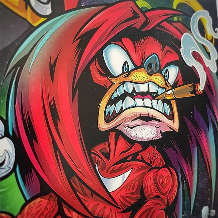 FlylLand Designs Robotnik Vs Sonic Tribute tryck 28x36 cm signerat