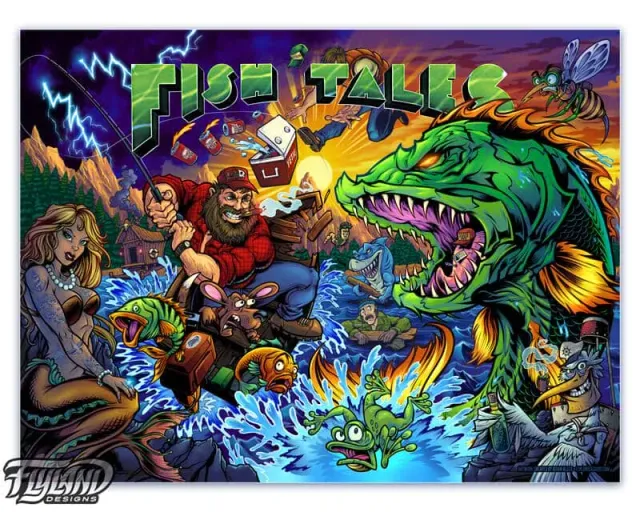 FlylLand Designs Fish Tales art print 18x24 signerad