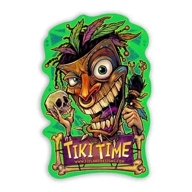 FlylLand Designs Tiki Time klistermärke vinyl 10 cm utomhus