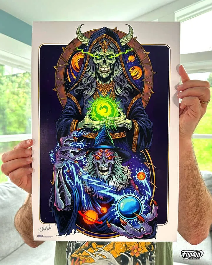 FlylLand Designs Wizard and Sorceress konsttryck 28x43 cm signerat