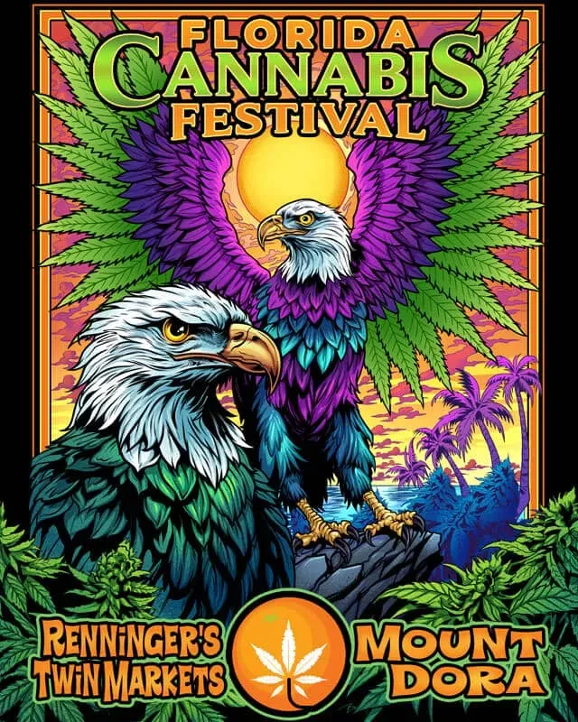 FlylLand Designs Florida Cannafest 2024 poster signerad 36x51 cm