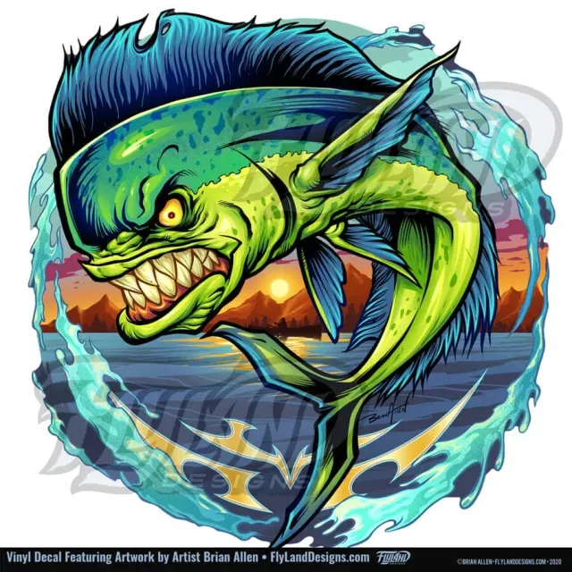 FlylLand Designs Angry Mahi Mahi vinyldekal