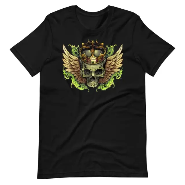 FlylLand Designs Skull with Crown and Wings t-shirt