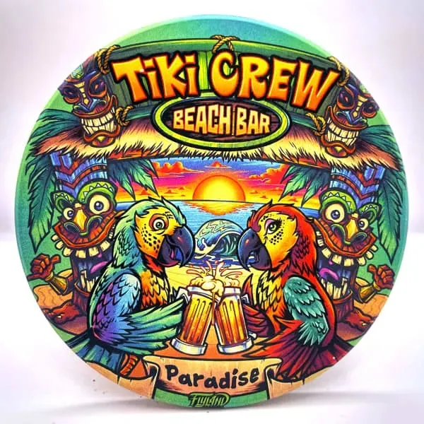 FlylLand Designs Parrots on Beach disc golf-markör 10 cm kork
