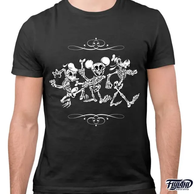 FlylLand Designs Skeleton Parody t-shirt svart silkscreen