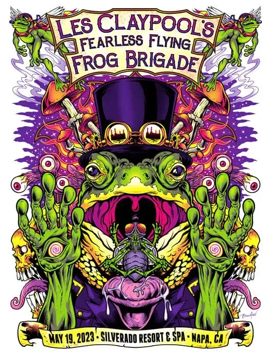 FlylLand Designs Frog Brigade screenprint poster 46x61 cm