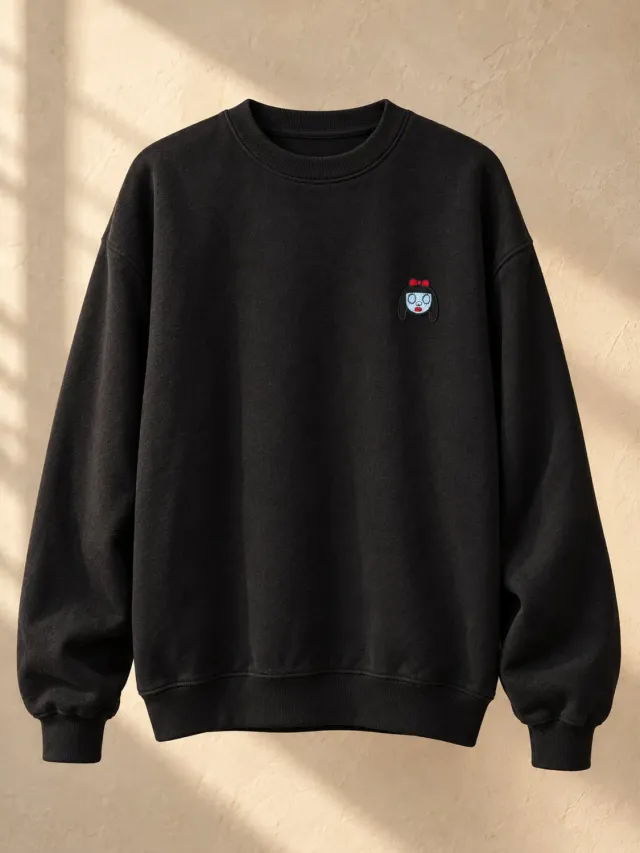 Nina Hemmingsson Sweatshirt tröja svart brodyr
