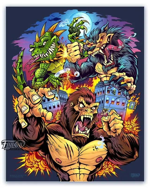 FlylLand Designs Rampage konsttryck 11×14 tum signerat