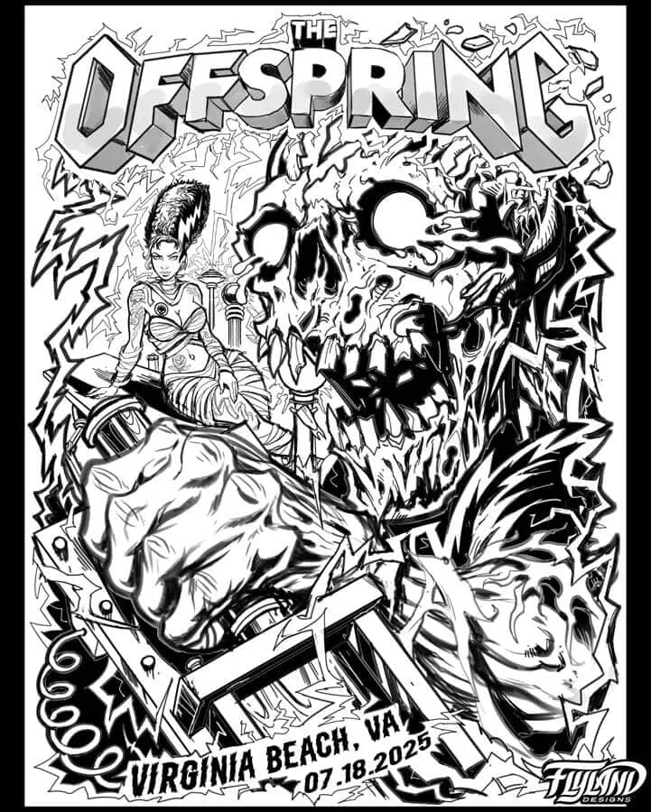 FlylLand Designs The Offspring Woodlands gigposter 2025