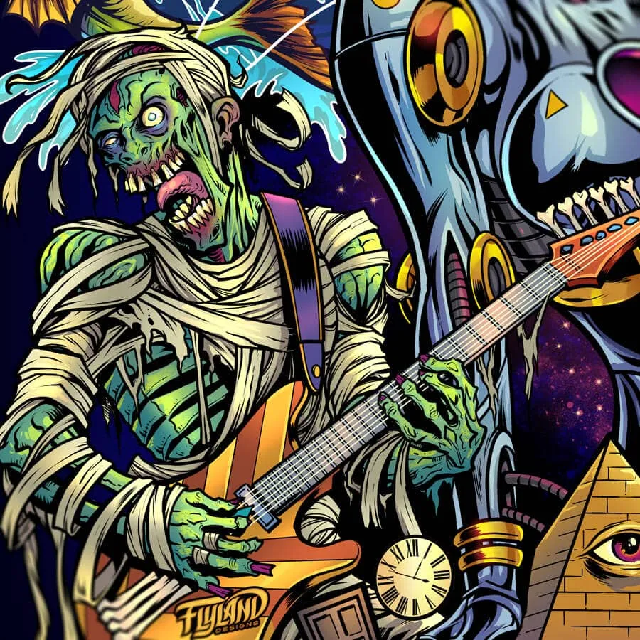 FlylLand Designs Williams Pinball Mashup translite signerad