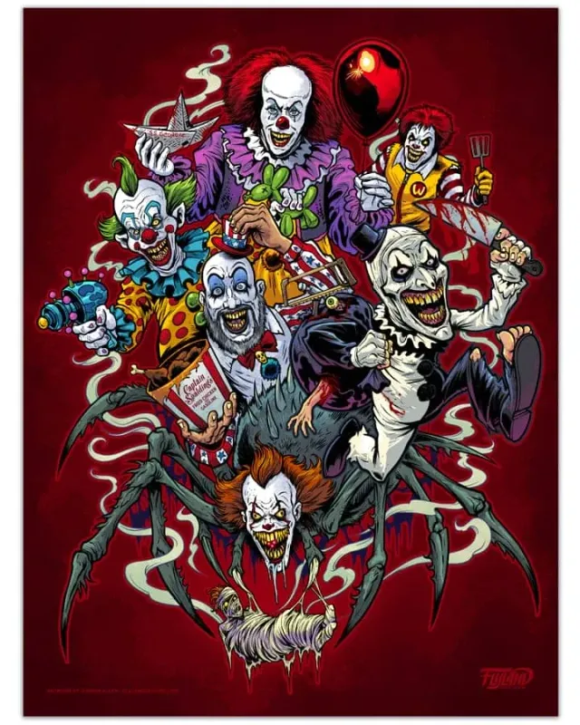 FlylLand Designs Send in the Clowns artprint signerad