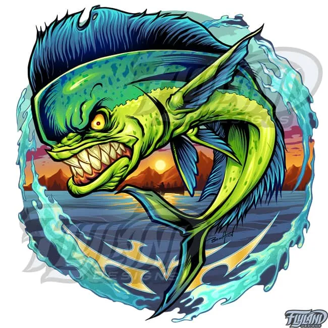 FlylLand Designs Angry Mahi Mahi vinyldekal