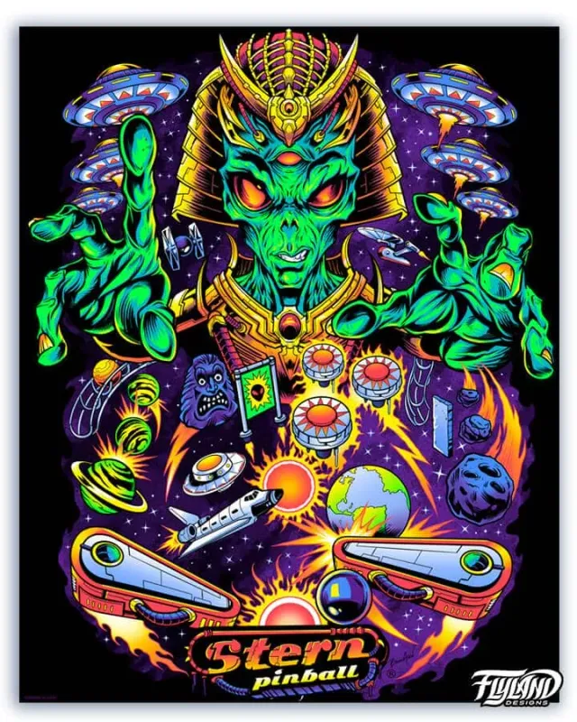 FlylLand Designs Stern Alien Overlord konsttryck 28x36 cm