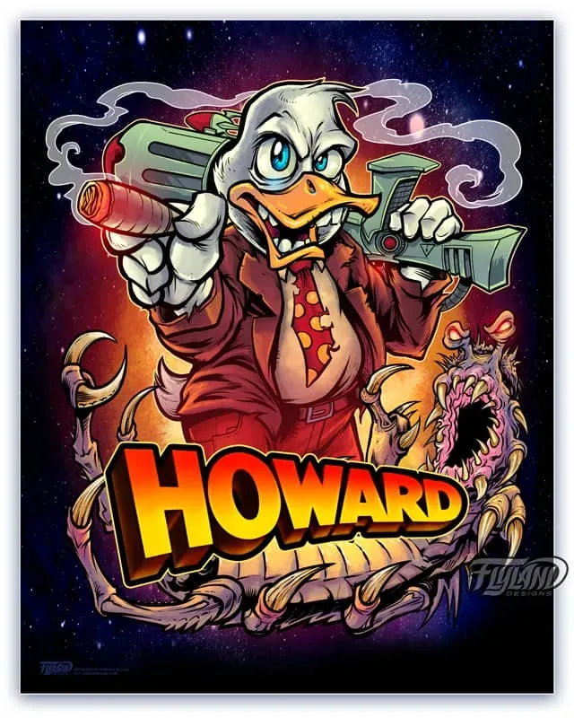 FlylLand Designs Howard Duck konsttryck signerad