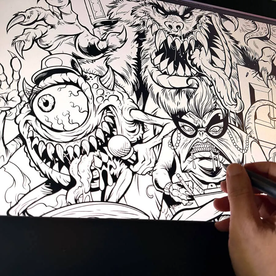 FlylLand Designs Monster Inc. Parody konsttryck tribute
