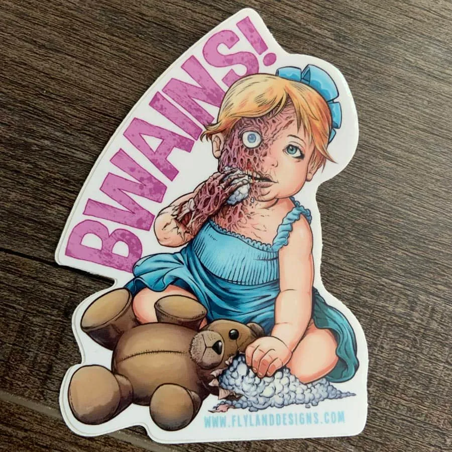 FlylLand Designs Bwains klistermärke 10 cm utomhus