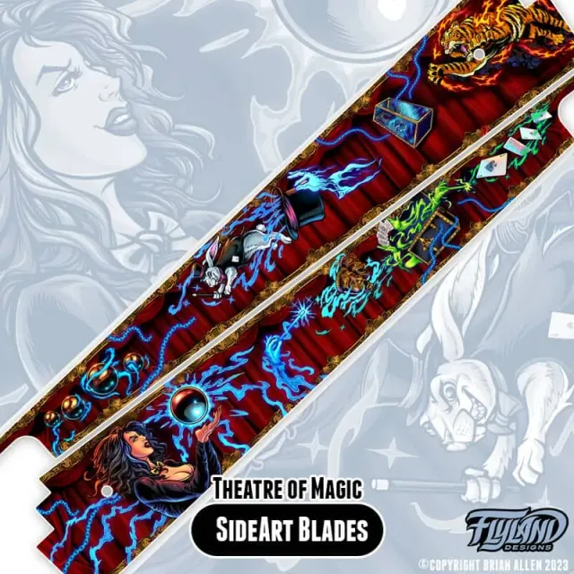 FlylLand Designs Theatre of Magic Side Art Blades flipperdekal 2-pack