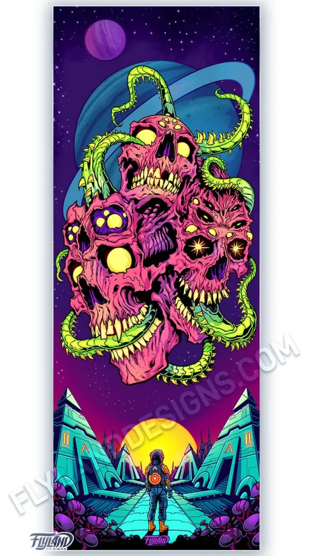 FlylLand Designs Skull and Tentacles vinylbanner 61x160 cm