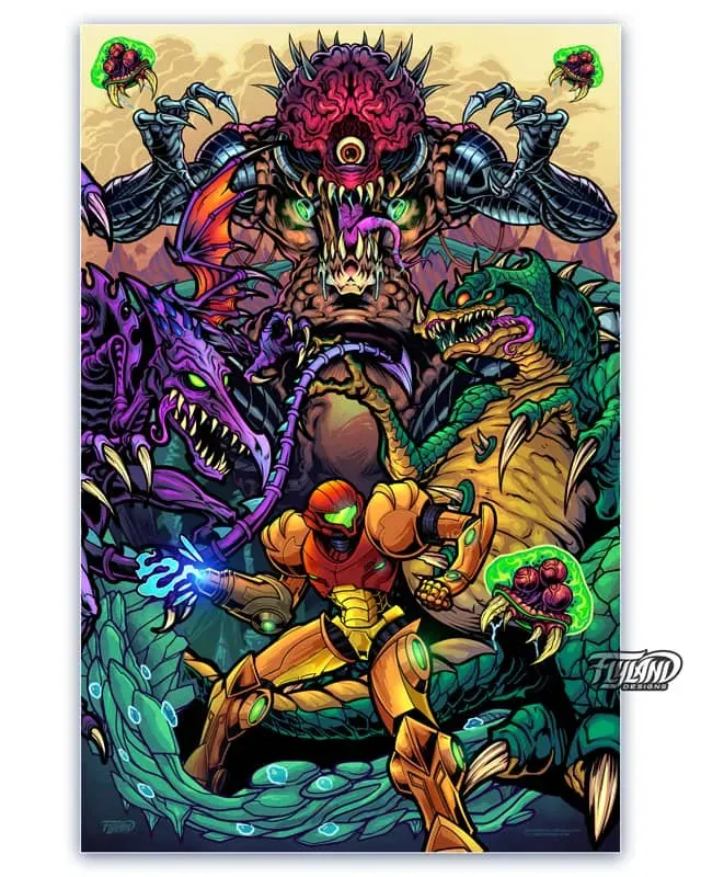 FlylLand Designs Metroid artprint 28x43 cm signerad