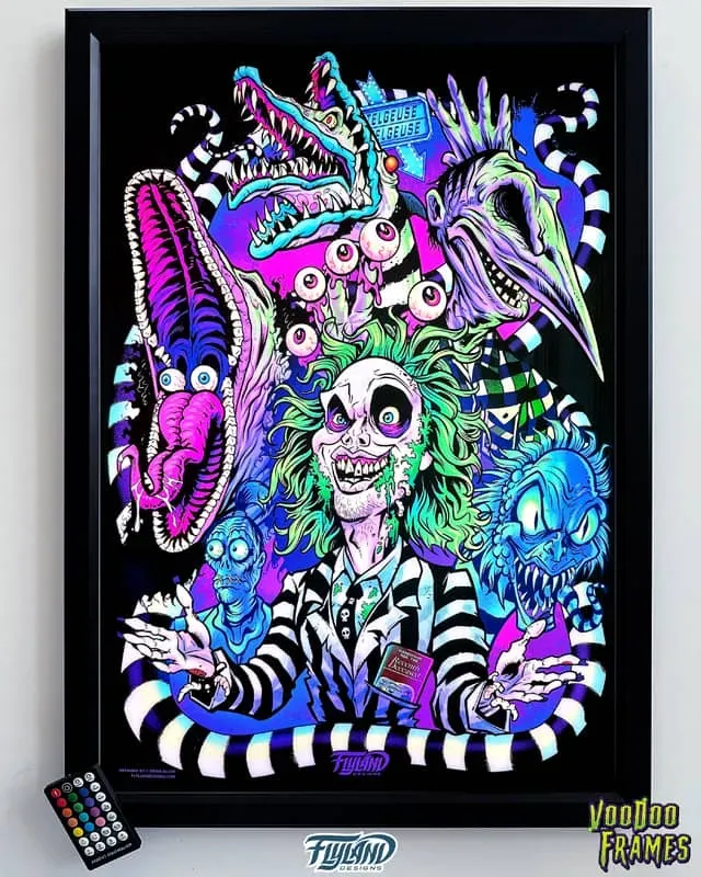FlylLand Designs Beetlejuice translite + LED-ram paket signerad