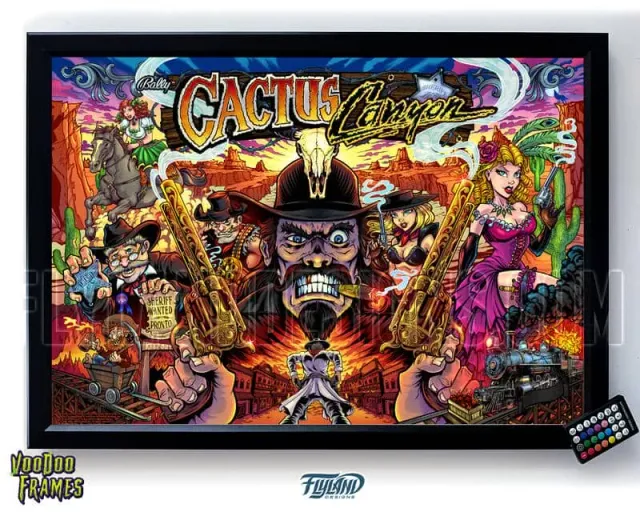 FlylLand Designs Cactus Canyon translite LED-ram signerad
