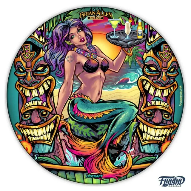 FlylLand Designs Mermaid with Tikis Buzzz discgolfdisc