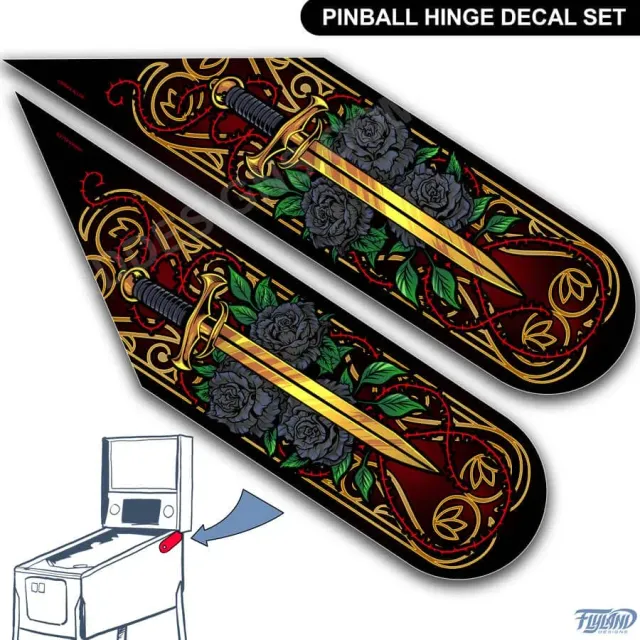 FlylLand Designs Black Rose gångjärnsdekal 2-pack