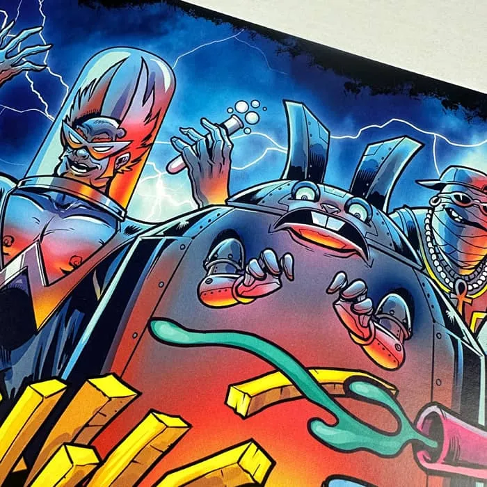 FlylLand Designs Aqua Teen Tribute konsttryck 28x43 cm signerat