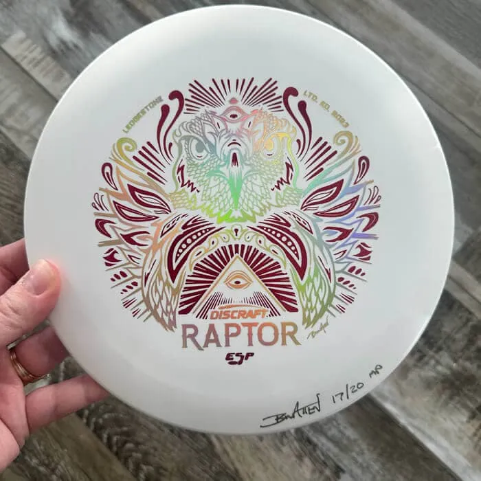 Discraft ESP Raptor 2023 Ledgestone discgolfdisc signerad