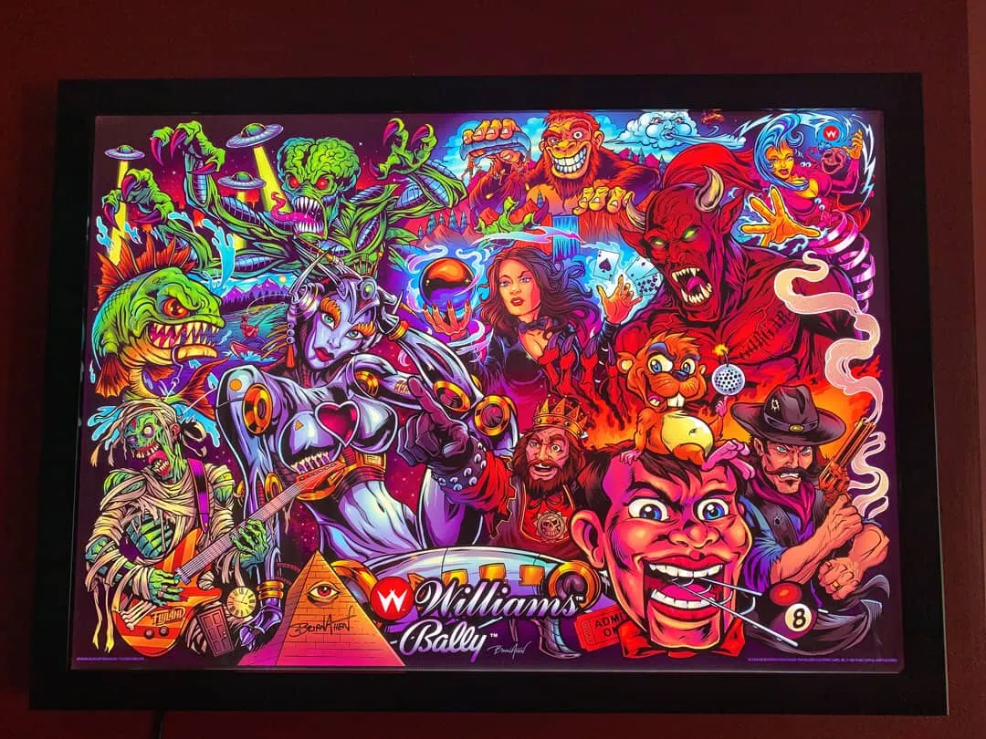 FlylLand Designs Williams Pinball Mashup translite signerad