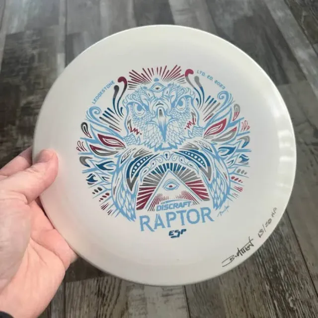 Discraft ESP Raptor 2023 Ledgestone discgolfdisc signerad
