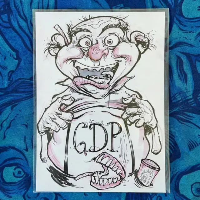 Ink Sketch Grand Daddy Purps 016 bläckteckning original