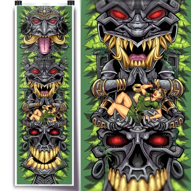 FlylLand Designs Aztec-Totem konsttryck skateboardmotiv