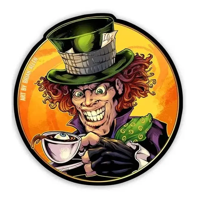FlylLand Designs Mad Hatter vinylsticker 10 cm