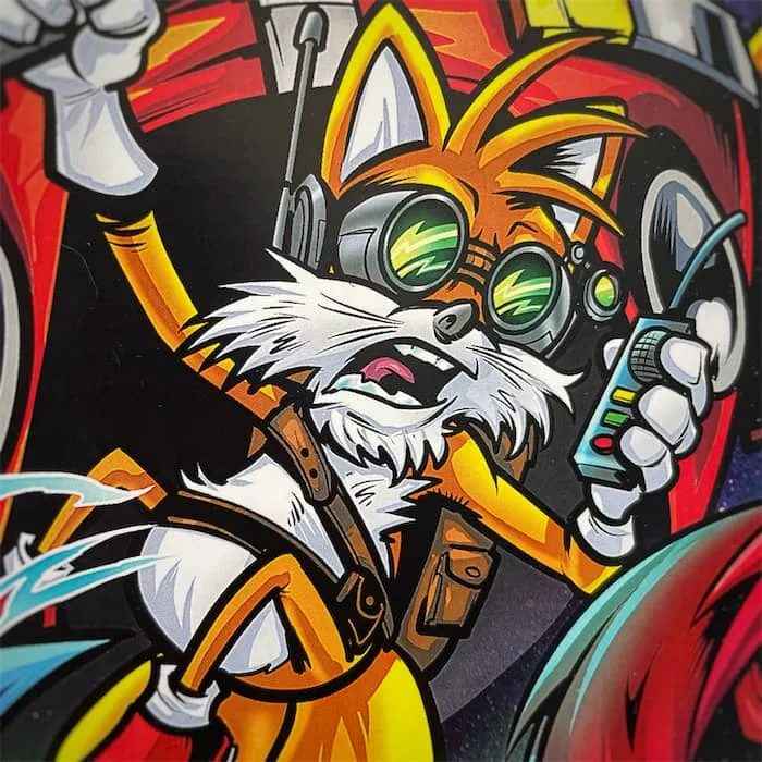 FlylLand Designs Robotnik Vs Sonic Tribute tryck 28x36 cm signerat